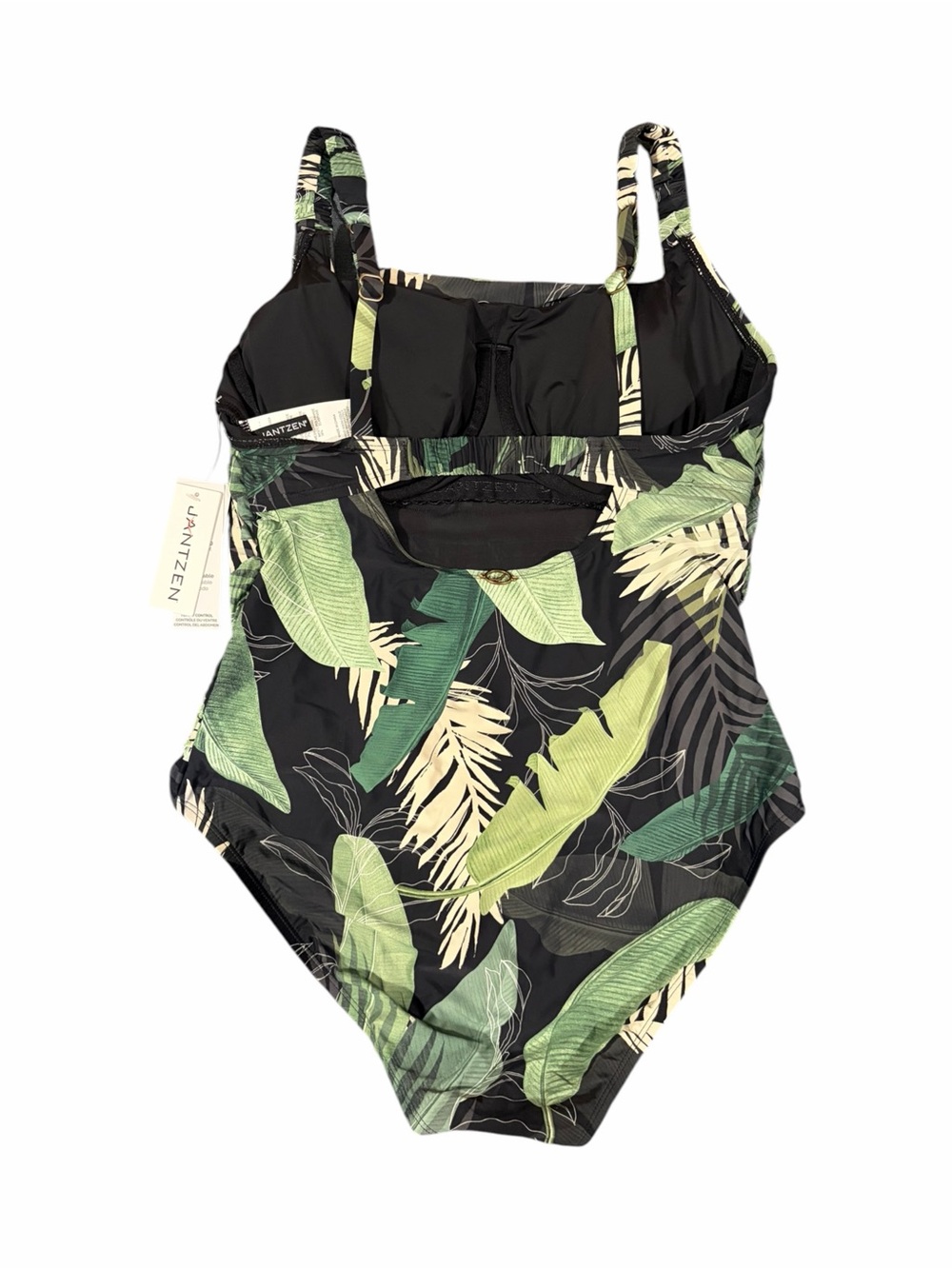 Jantzen Tropical Palm Leaf Tummy Control One Piece Swimsuit Size 14 NWT - Picture 4 of 5